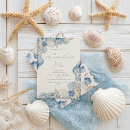 Invitación Elegante Boda de borde de la concha de mar
