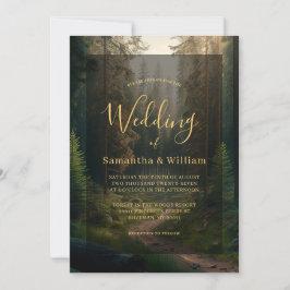Invitación Elegante Boda de bosques de pinos