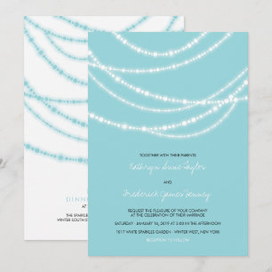 Invitación Elegante Boda de brillo de invierno 2in1 Invitació