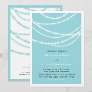 Invitación Elegante Boda de brillo de invierno 2in1 Invitació