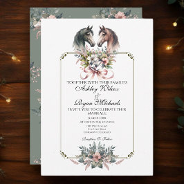 Invitación Elegante Boda de caballos de primavera