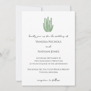 Invitación Elegante Boda de cactus de tubo de órganos