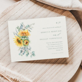 Invitación Elegante Boda de Caída de Marfil Eucalyptus