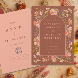 Invitación Elegante Boda de Caída en el Arco de Flor Silvestr
