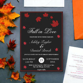 Invitación Elegante Boda De Caída Rústica Negra Y Moda Blanca