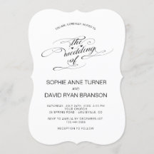 Elegante Boda de caligrafía blanca y negra