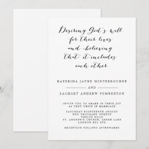 Invitación Elegante Boda de caligrafía cristiana