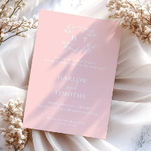 Elegante Boda de caligrafía de monograma blanco ro