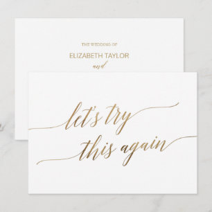 Invitación Elegante Boda de caligrafía de oro cambia la fecha