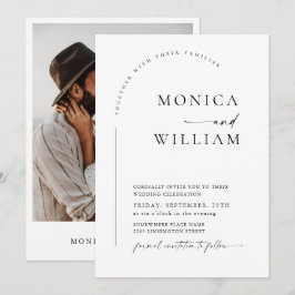 Invitación Elegante Boda de caligrafía Minimalista