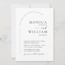 Invitación Elegante Boda de caligrafía Minimalista