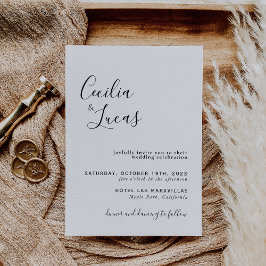 Invitación Elegante Boda de caligrafía Minimalista