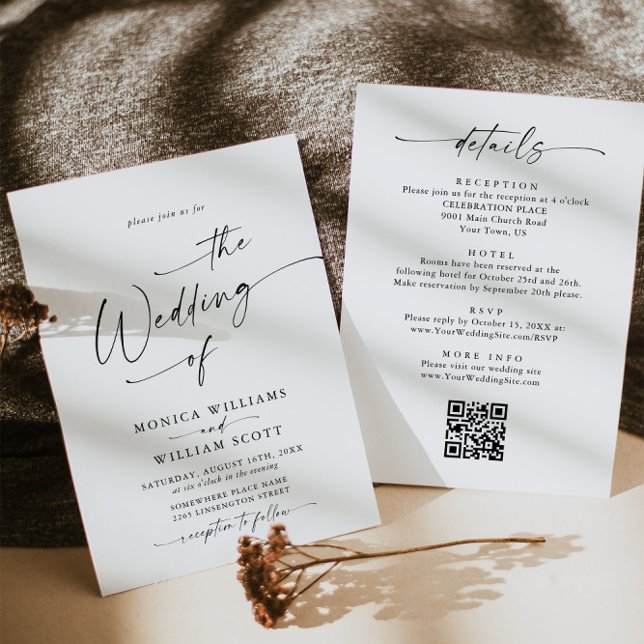 Invitación Elegante Boda de caligrafía Minimalista (Subido por el creador)