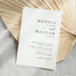 Invitación Elegante Boda de caligrafía Minimalista