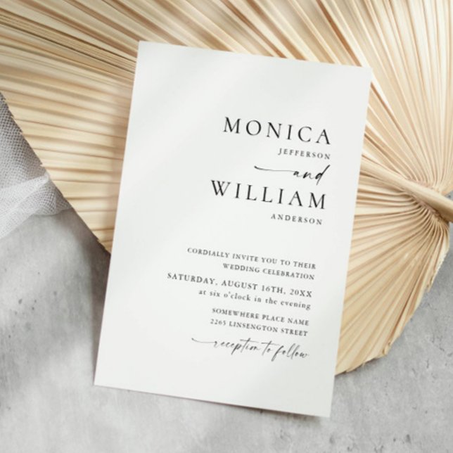 Invitación Elegante Boda de caligrafía Minimalista (Subido por el creador)