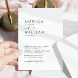 Invitación Elegante Boda de caligrafía Minimalista
