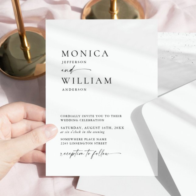 Invitación Elegante Boda de caligrafía Minimalista (Subido por el creador)