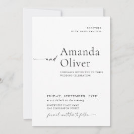 Invitación Elegante Boda de caligrafía Minimalista