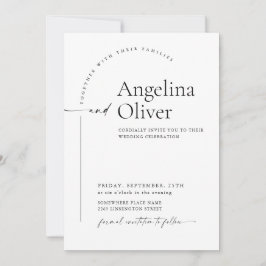 Invitación Elegante Boda de caligrafía Minimalista