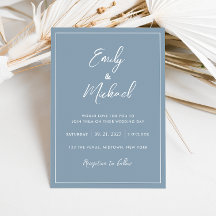 Elegante Boda de caligrafía minimalista azul turqu