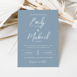 Invitación Elegante Boda de caligrafía minimalista azul turqu