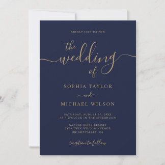 Invitación Elegante Boda de caligrafía moderna
