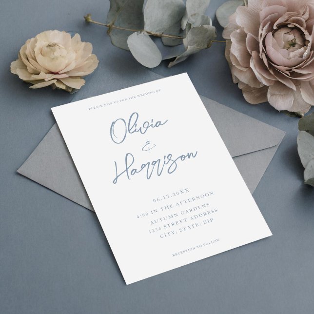Invitación Elegante Boda de caligrafía moderna azul turquesa (Subido por el creador)