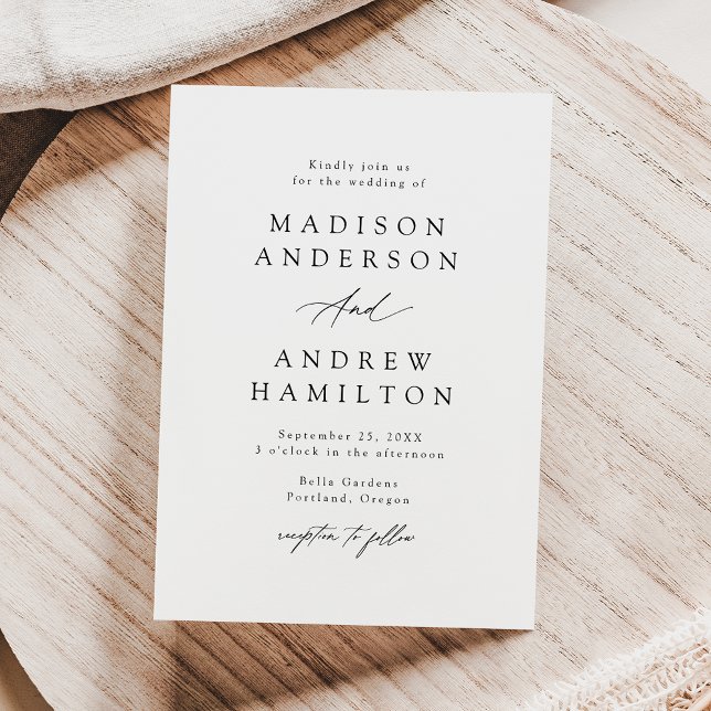 Invitación Elegante Boda de caligrafía negra (Subido por el creador)