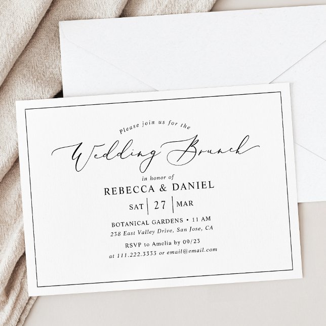 Invitación Elegante Boda de caligrafía simple Brunch (Subido por el creador)