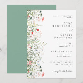 Invitación Elegante Boda de Campo de Flor Silvestre