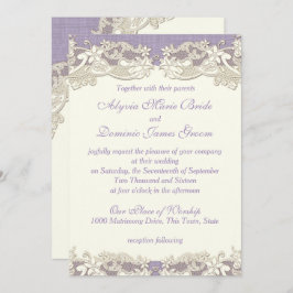 Invitación Elegante Boda de Campo de Lavanda
