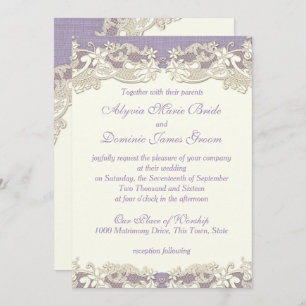 Invitación Elegante Boda de Campo de Lavanda
