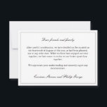 Invitación Elegante Boda de Cancelación de Compromiso Simple<br><div class="desc">Elegante y minimalista invitación de cancelación de bodas para informar a sus huéspedes que el boda ya no se llevará a cabo con elegantes fuentes negras contra un fondo blanco. Invitación de compromiso rota en un diseño sencillo y elegante.</div>