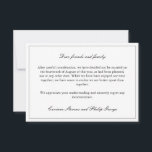 Invitación Elegante Boda de Cancelación de Compromiso Simple<br><div class="desc">Elegante y minimalista invitación de cancelación de bodas para informar a sus huéspedes que el boda ya no se llevará a cabo con elegantes fuentes negras contra un fondo blanco. Invitación de compromiso rota en un diseño sencillo y elegante.</div>