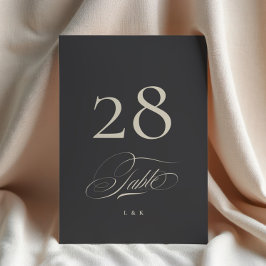 Invitación Elegante Boda de carbón vegetal 5 x 7 Número de me