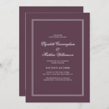 Elegante Boda de Cassis Clásica Simple