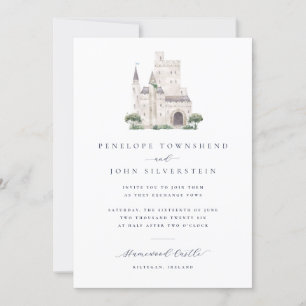 Invitación Elegante Boda de Castillo de Acuarela