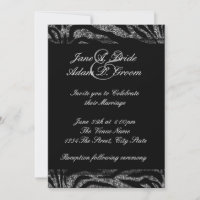 Elegante boda de cebra en blanco y negro