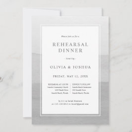 Invitación Elegante Boda de cena de ensayo gris