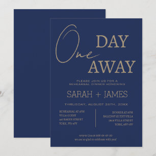 Invitación Elegante Boda de cena de la Marina a un día de dis