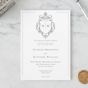 Invitación Elegante Boda de Chinoisería Negra con Pájaro y Es
