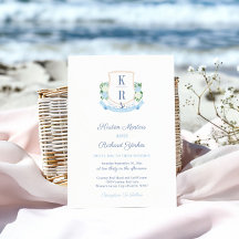 Elegante Boda de Cima Azul Costero con Cresta de M