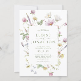 Invitación Elegante Boda de código QR del Pastel suave de la