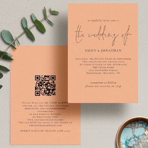 Invitación Elegante Boda de código QR para la aplicación de g