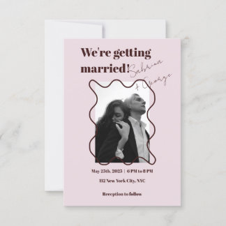 Invitación Elegante Boda de código retro moderno