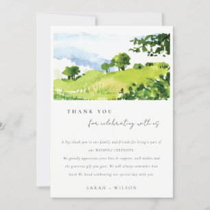 Invitación Elegante Boda de Colinas Campestres con Acuarela V