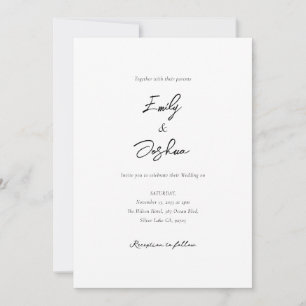 Invitación Elegante Boda de Collage de fotos de guión