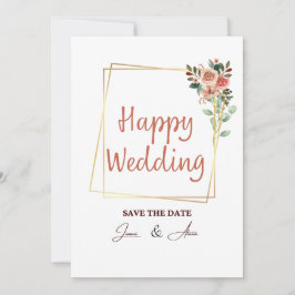 Invitación Elegante Boda de Collage de fotos marrón claro Inv