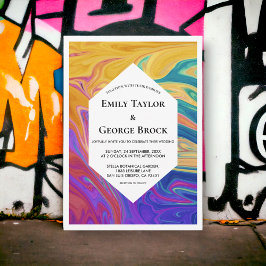 Invitación Elegante Boda de color abstracto pintado moderno