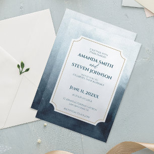 Invitación Elegante Boda de color azul